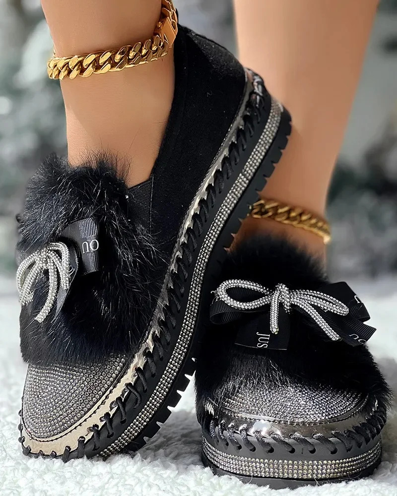 2025 New Flat Shoes Designer Butterfly Knot Decoration Blurred Details Slippers Women's Shoes Casual Round Toe Outdoor Shoes