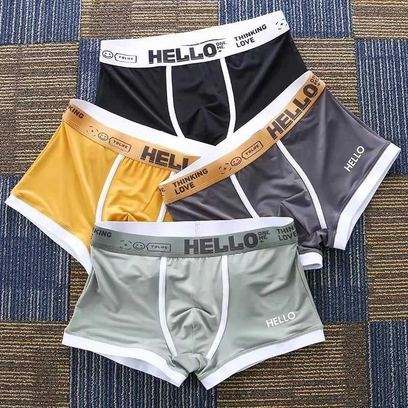 Mens cotton boxing shorts mens breathable underwear fashionable headband comfortable boxing shorts W241223