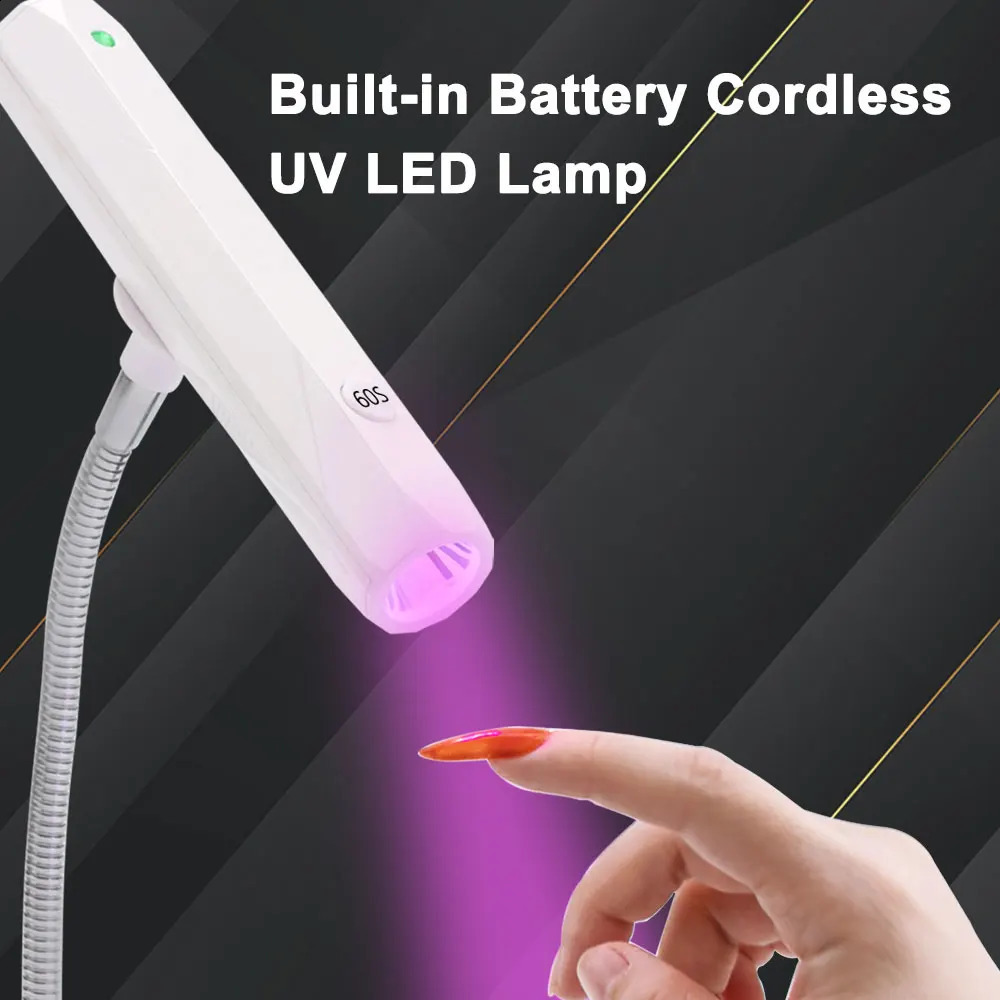 Portable LED Nail Lamp Rechargeable Quick Curing Handheld UV Light for Nails USB Nail Dryer Black Manicure Lamp Nail Art Tools 241223