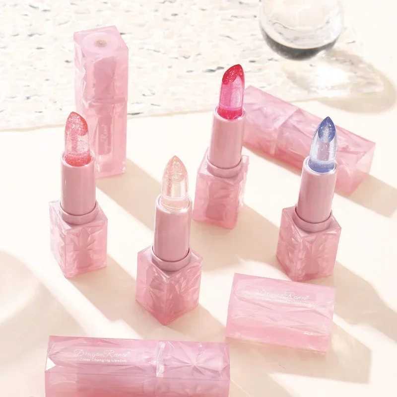 Pink Color Changing Lip Balm Lipstick Diamond Jelly Transparent Lip Gloss Lasting Moisturizing Glitter Lipsticks Nourishing LipsXJ241223