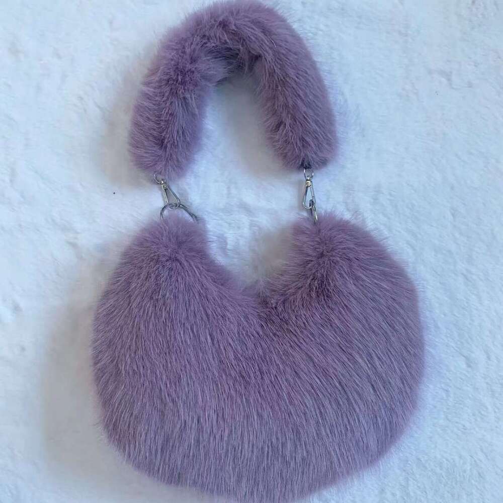 New imitation fox fur plush Korean version design niche versatile new zipper large capacity crossbody shoulder bag