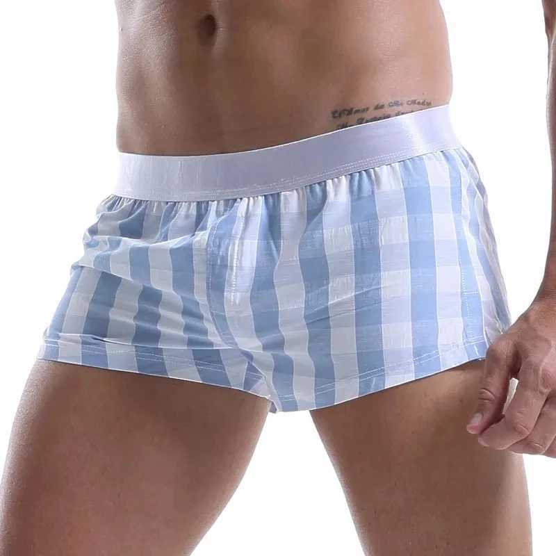 Mens cotton boxing shorts loose multi-color mens flat bottom underwear comfortable arrow pants W241223