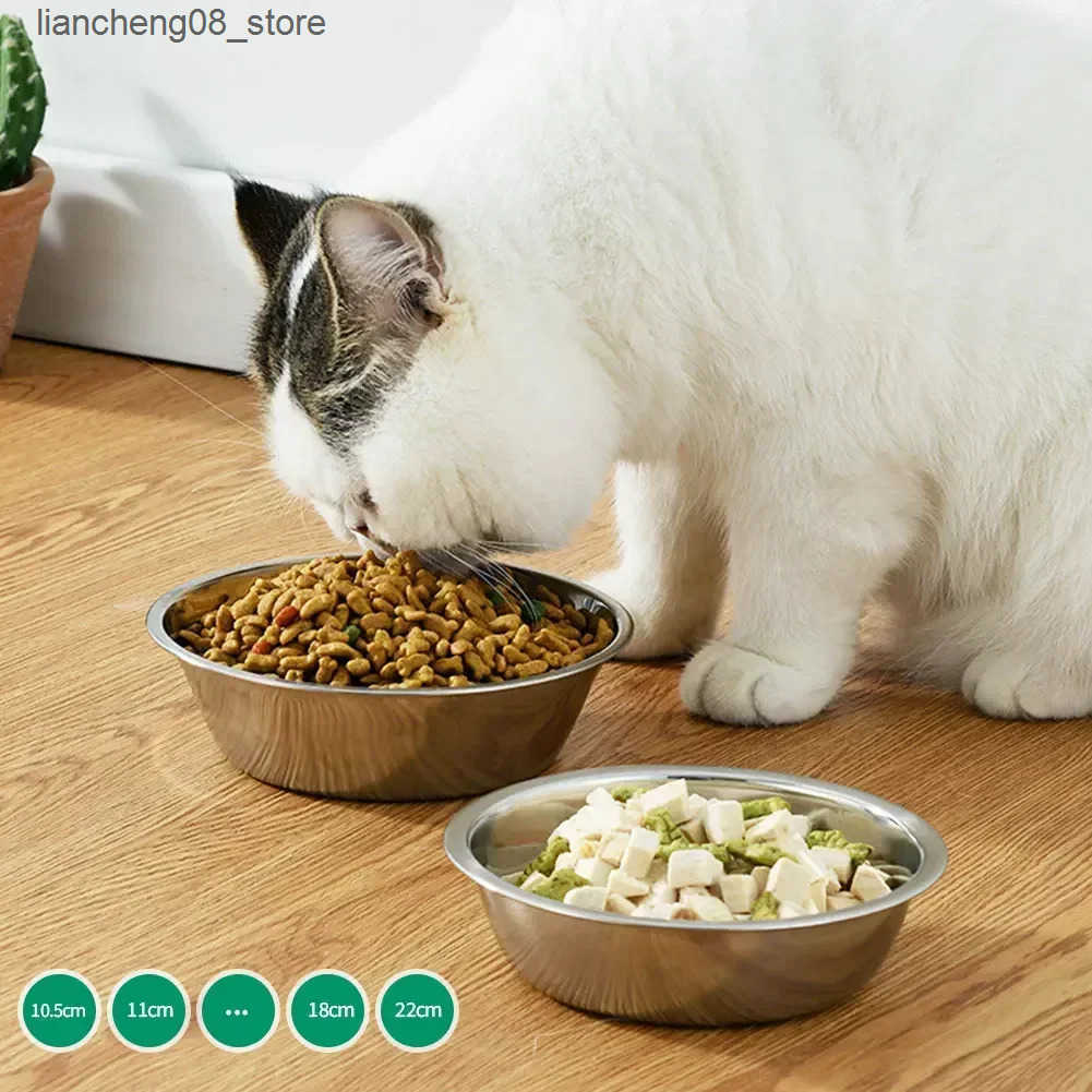 Dog Bowls Dishes Large Capacity Dog Bowl Stainless Steel Pet Feeding Bowl Cat and Dog Food Drinking Bowl Metal Feeding Bowls L240910