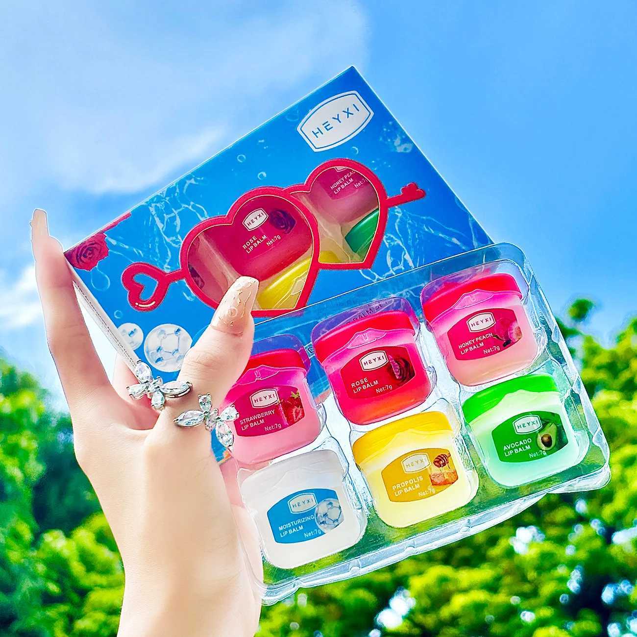 4/6/8pcs/box Fruits Lip Balm Sets Moisturizing Lipstick Makeup Base Moisturizer Lip Balm Anti-Cracking Lips Skin Care KitXJ241223