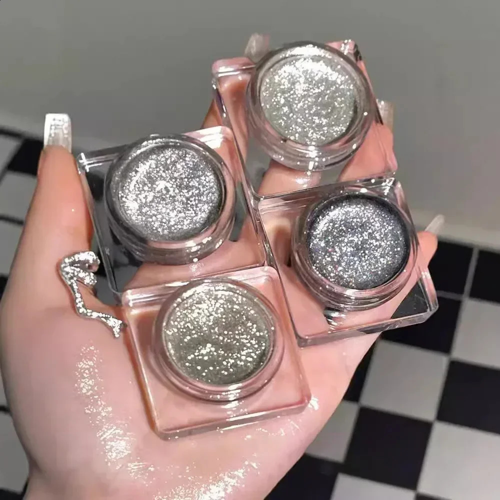 Liquid Gel Eyeshadow Pearl Glitter Body Highlighter Monochrome Diamond Shimmer Silkworm Brighten Highgloss Sequins Quick Drying 241223