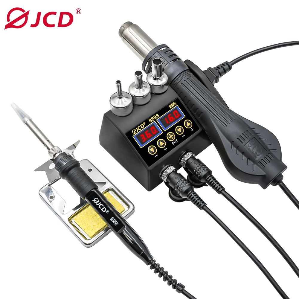 JCD 8898 Soldering Station SMD Rework Station Hot Air Gun Solder Iron Hot Air Station