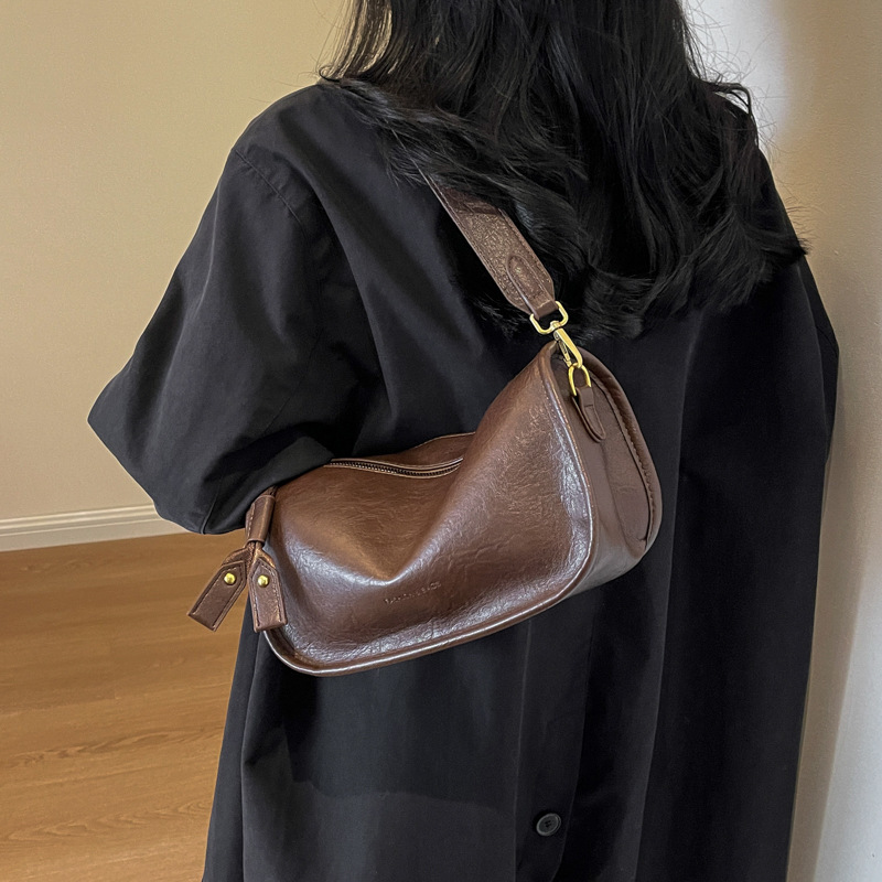 New Designer High-end Fashionable Women's Bag Multifunctional Bag Meilad Bag Wide Shoulder Strap Bag Solid Color Bag