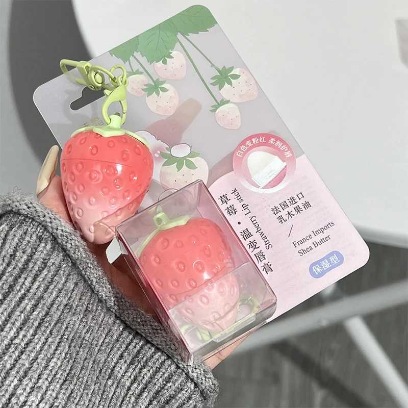 Moisturize Strawberries Warm Color Changing Lipstick Long Lasting Moisturizing Nourishing Lip Balm Cute Cat Lipgloss CosmeticsXJ241223