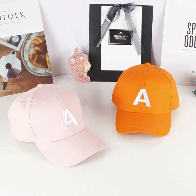 Caps Hats Summer Embroidered Letter Childrens Baseball Hat Solid Color Baby Girl Boy Sun Sunshade Hat Childrens Adjustable Snap Hip Hop Hat H241223