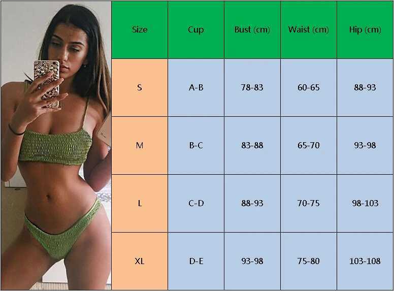 2022 Sexy Women Pleated Swimsuit Swimwear Push-up Padded Bra Bikini Set Swimming Beach Bathing Costume Bikini SetXJ241223