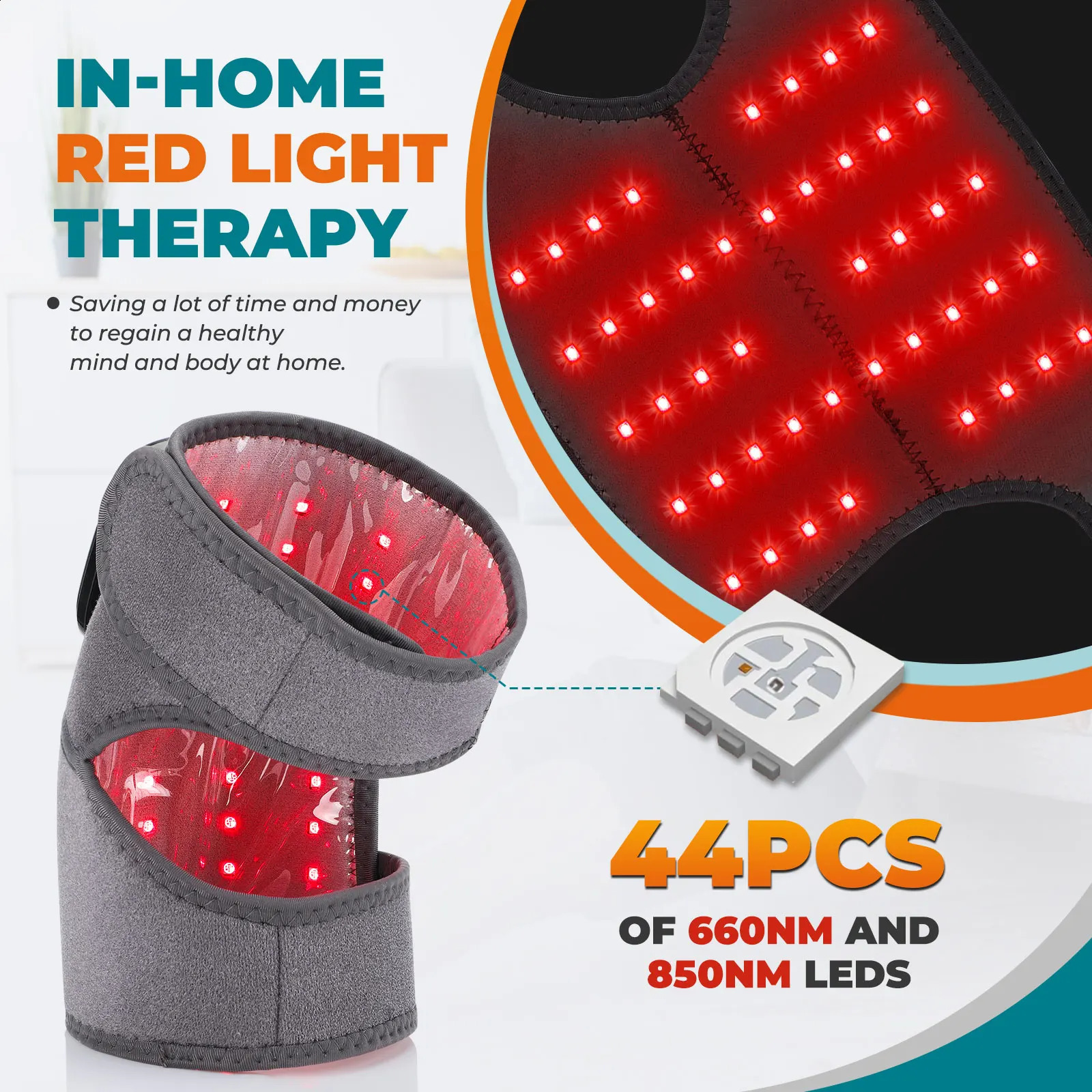 Multifunctional LED Knee Massager 650nm and 850nm Red Light Heating Vibration Massage Electric Infrared Knee Pad Leg Joint Brace 241223