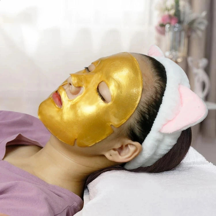 10pcs Crystal Collagen Gold Face Masks Beauty Skin Care Big Mask -aging Hydrating Facial Mask for Face Care 250809