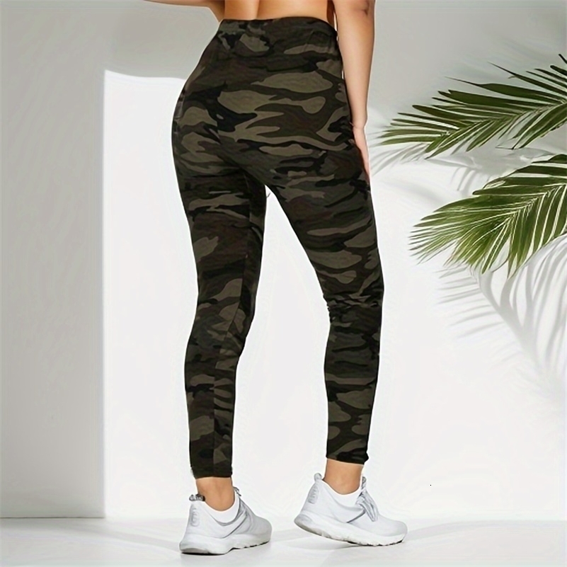 Camouflage Printed White Gray Sexy Womens Leggings Sports Jacket Tight Pants High Elasticity Slim Fit y241203