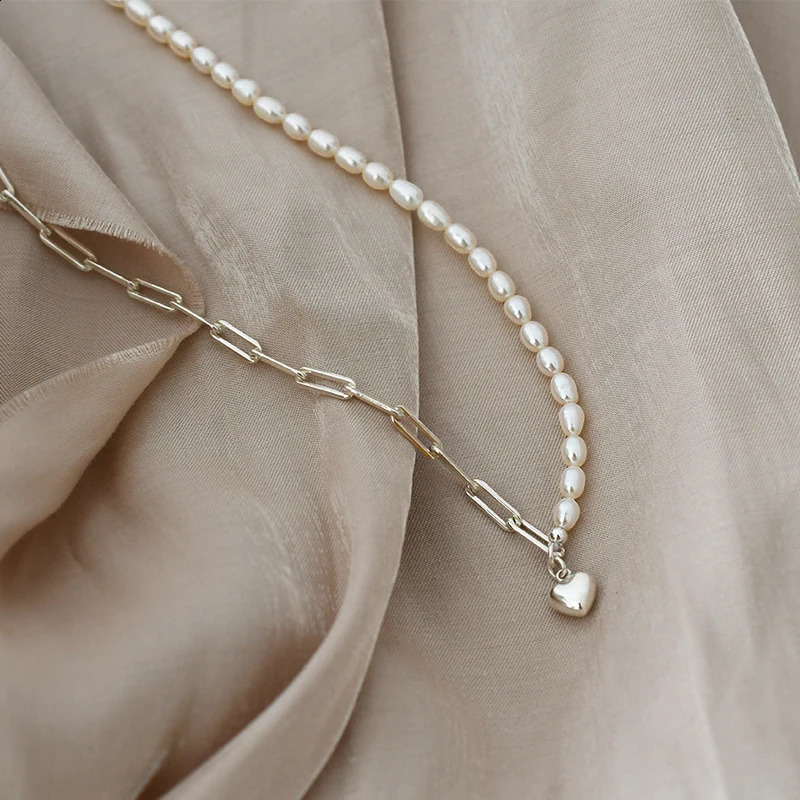 ASHIQI Natural Freshwater Pearl Necklace 925 Sterling Silver Necklace Jewelry for women High Quality Fine Jewelry 241220