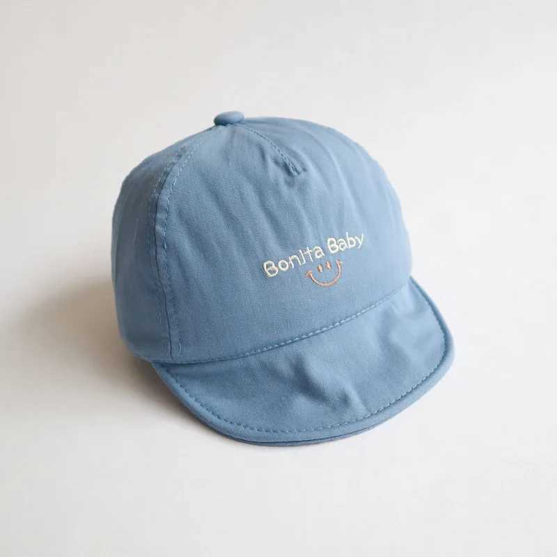 Caps Hats Cute Baby Hat Summer Soft Cotton Baby Letter Baseball Hat Solid Color Adjustable Baby Boys and Girls Short Brim Peaked Hat H241223