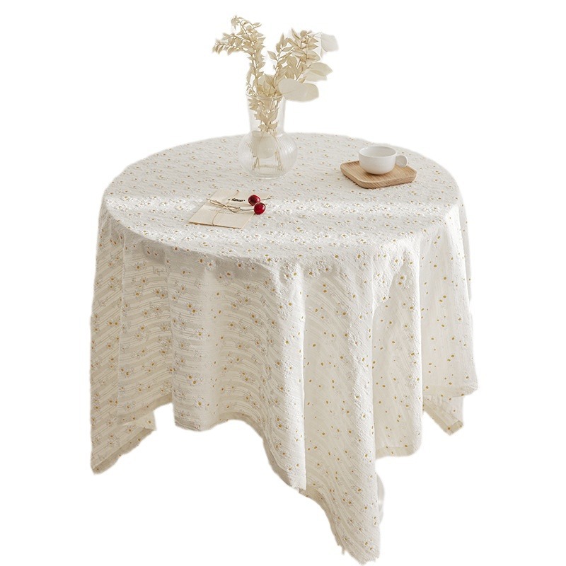 Small Daisies Floral Fresh Photo Picnic Background Cloth Literary Dormitory Desk Cloth