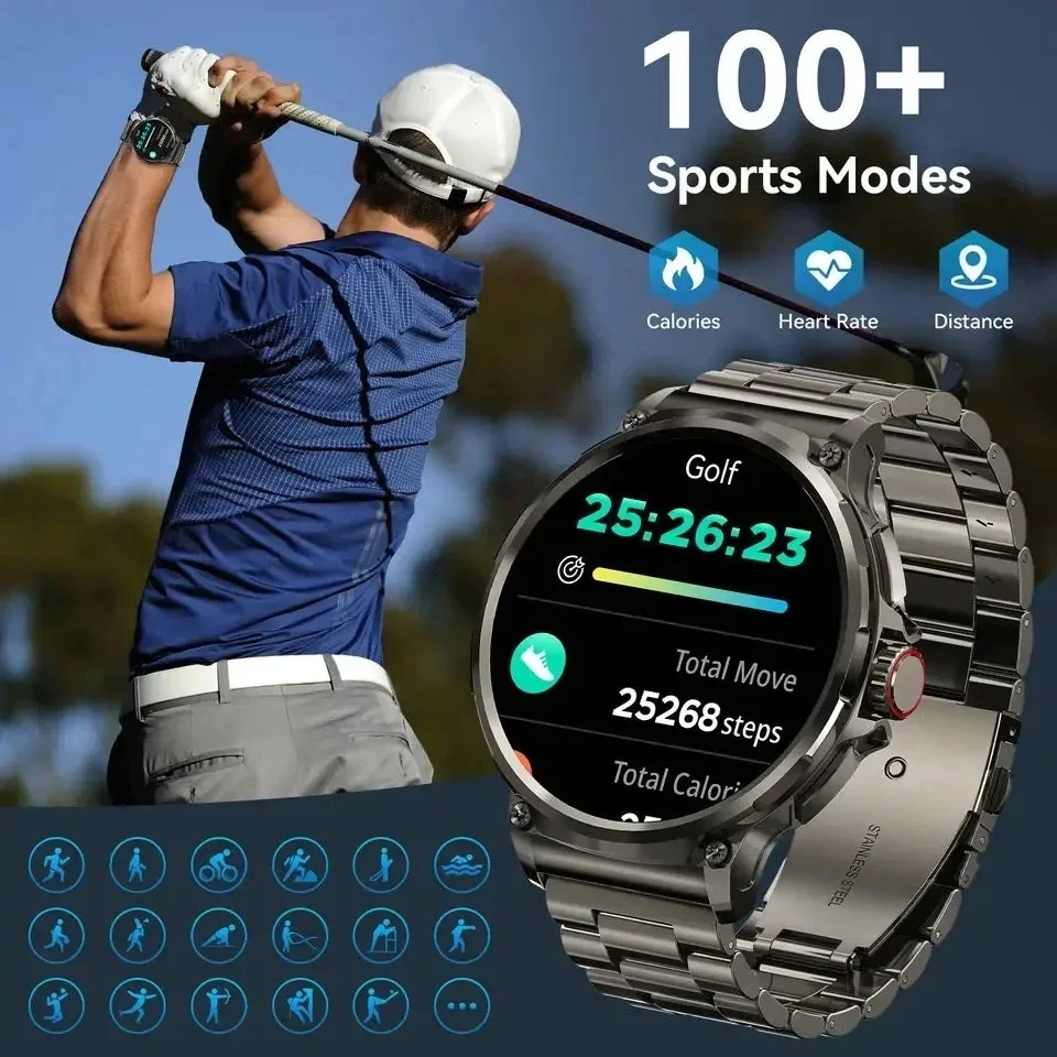 710mAh Bluetooth Call Smart Watch Men Sports Fitness Watches 185HD Heart Monitor Waterproof Smartwatch For XIAOMI Android 241220