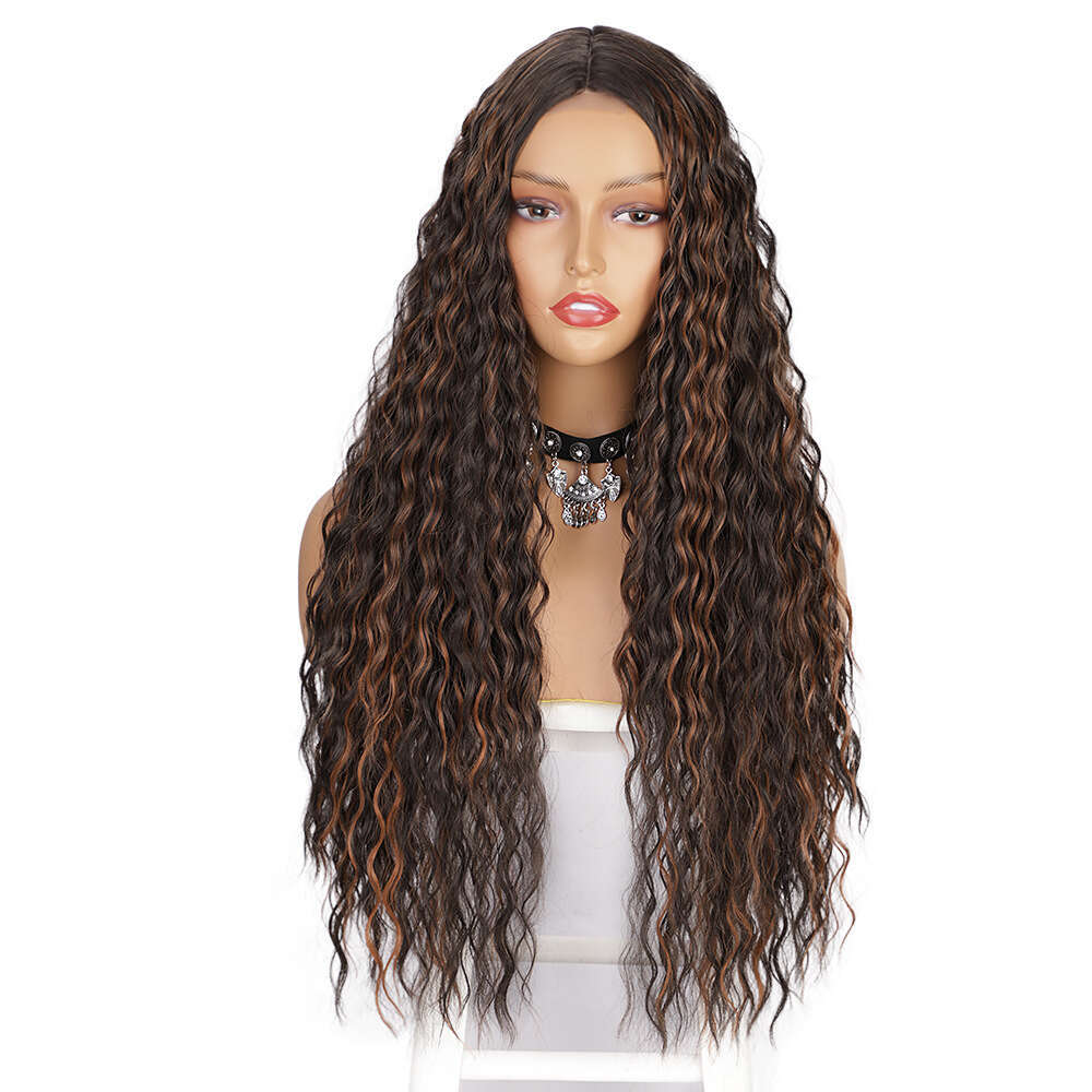 Wig Front Headband Women's Long Curly Hair Small Lace Synthetic Wig