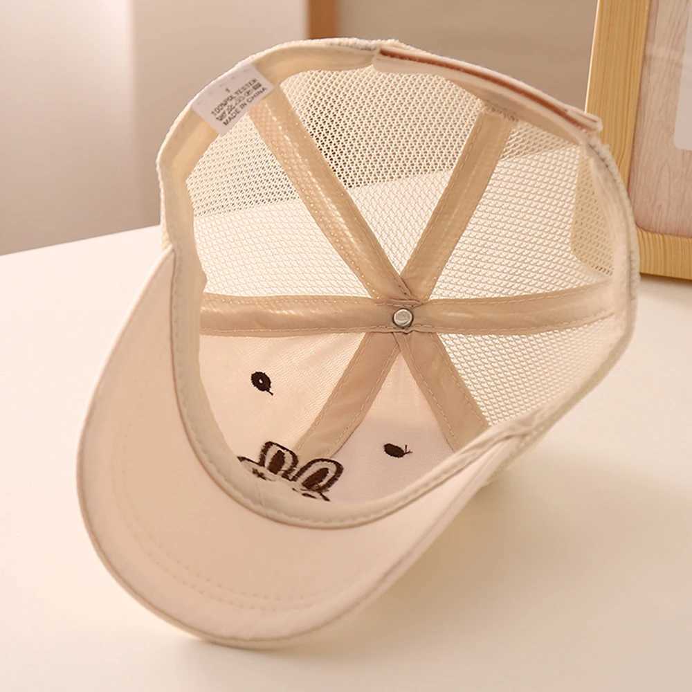 Caps Hats Childrens Hat Summer Embroidered Rabbit Cartoon Baseball Hat Mesh Boy and Girl Baby Leisure Beach Hat Children 2-6 Years Old H241223