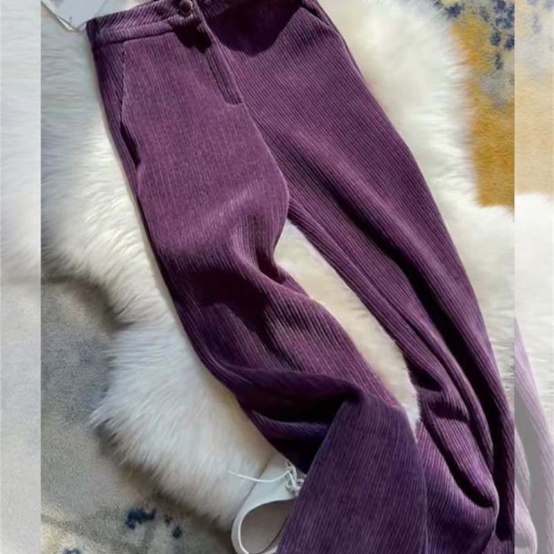 N wide leg pants high waisted fashion purple straight womens casual 241211