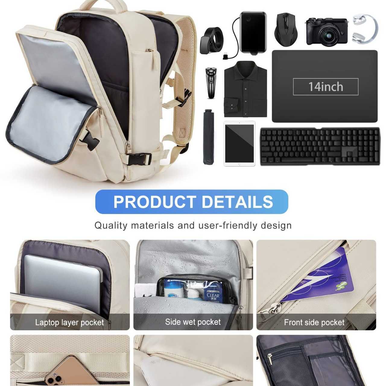Travel Backpack for Mens Women Large Capacity Multifunctional Laptop Bags Leisure Back Pack Business Travel Bag Student Schoolbag 241223