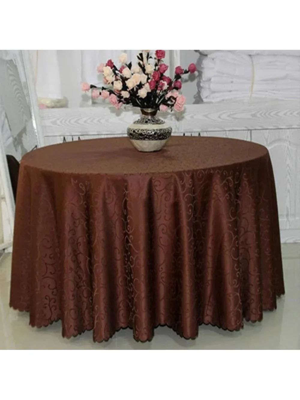 CDS291Tablecloth Wedding Decor Smooth Cloth For Banquet Hotel Party White for Christmas Birthday Events Banquet