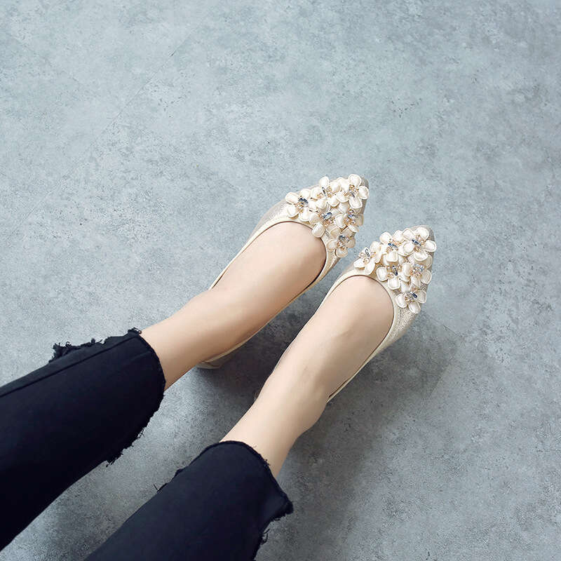Sharp Pointed Single Shoe Women's Versatile Shallow Mouth 2021 New Soft Soled Autumn Shoes, Evening Breeze Gentle Flat Bottomed Scoop Shoes Summe
