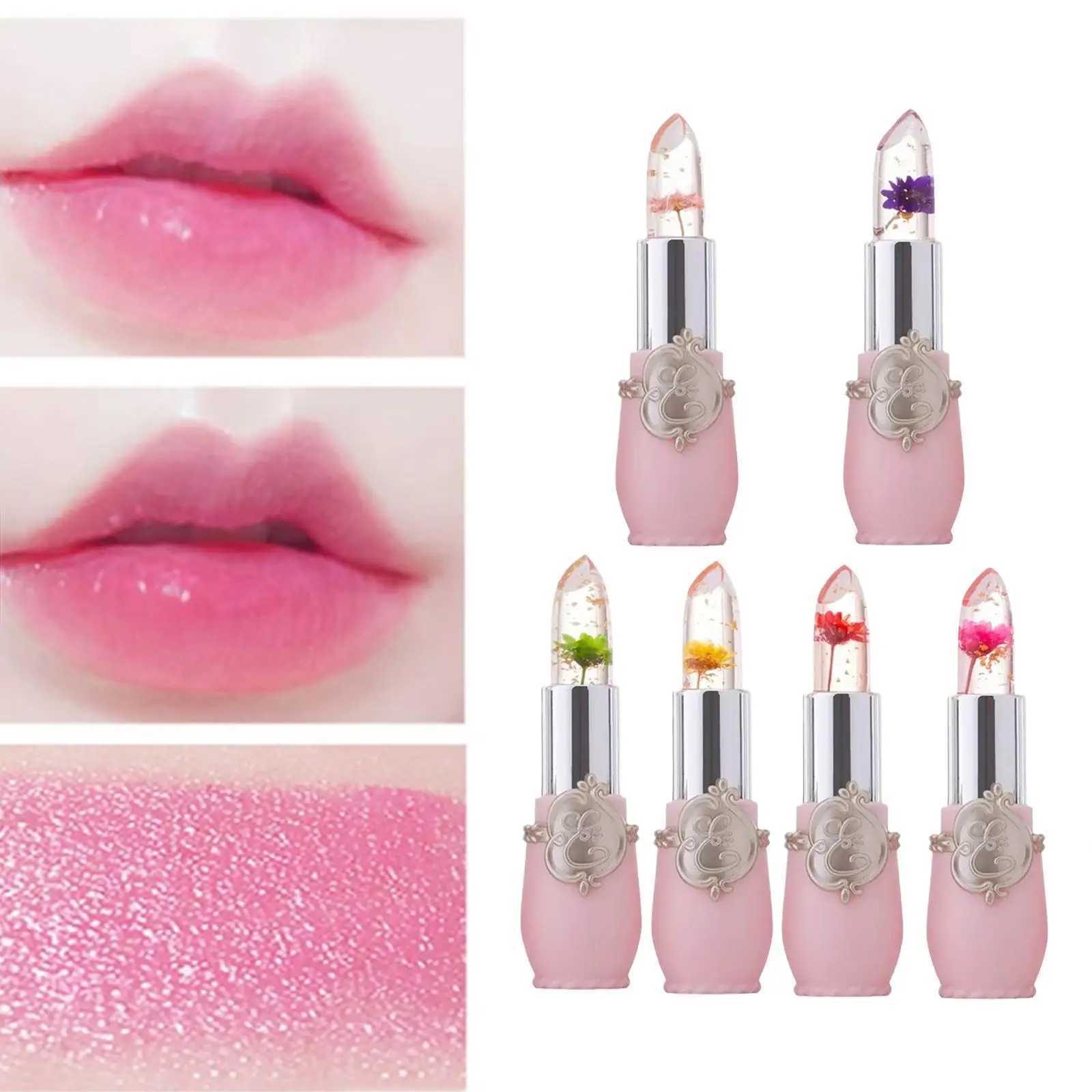 Peach Color lipstick Crystal Temperature Change lipstick Girl Moisturizing Long Lasting Lipgloss Makeup lipstick Repair CosmeticsW241223