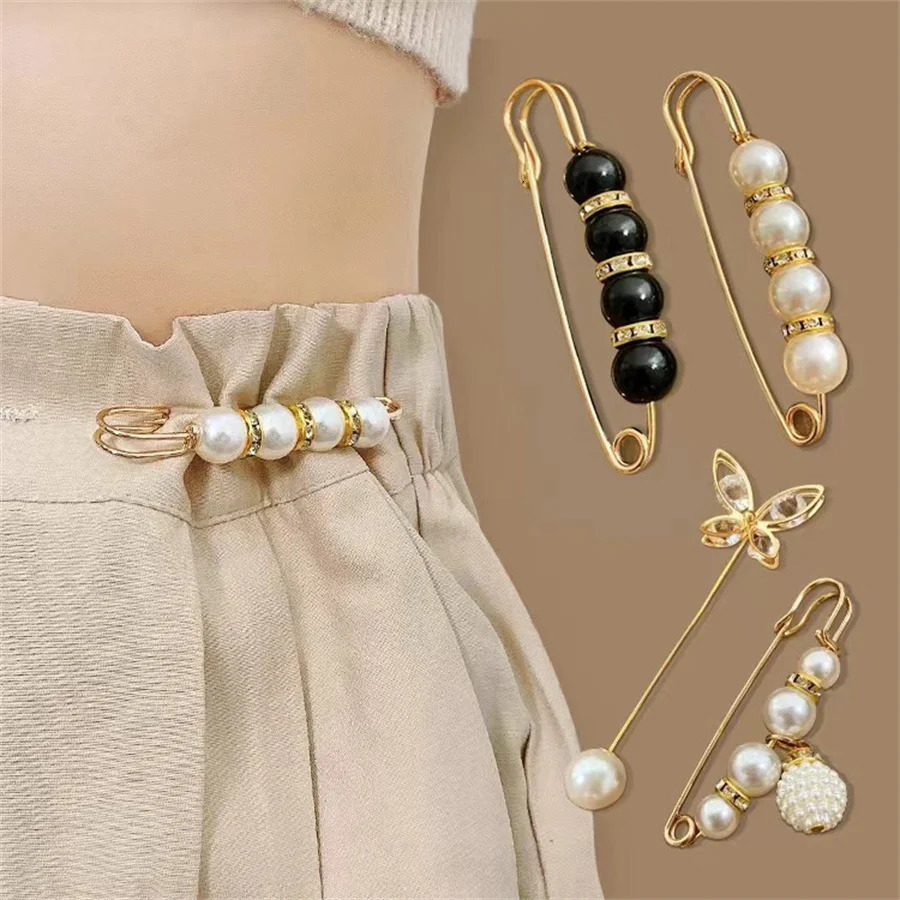 410Pcs AntiExposure Neckline Buckle Fashion Clothing Brooches for Women Pearl Lapel Pin Sweater Dress Brooch Pins Badge 241220