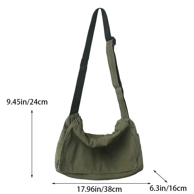 Womens Messenger Bag Vintage Handbag Canvas Teenager Shoulder Tote Bags Casual Crossbody Handbags 241213