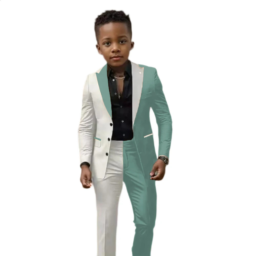 Suit For Boy Blazer Pant Sets 2 Piece Colorful Slim Fit Suit Set Casual Wear Birthday Stage Performance Costumes 2-16 Years 241223