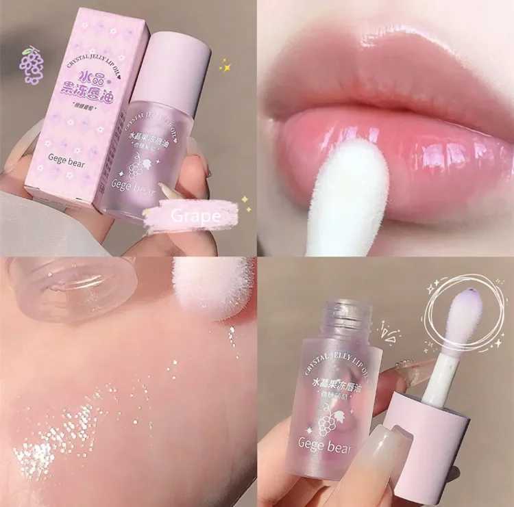 Peach Crystal Jelly Lip Oil Long Lasting Non-sticky Repair Moisturizing Hydrating Lips Oils Lip Tint Lip Plumper Lips Care SerumXJ241223
