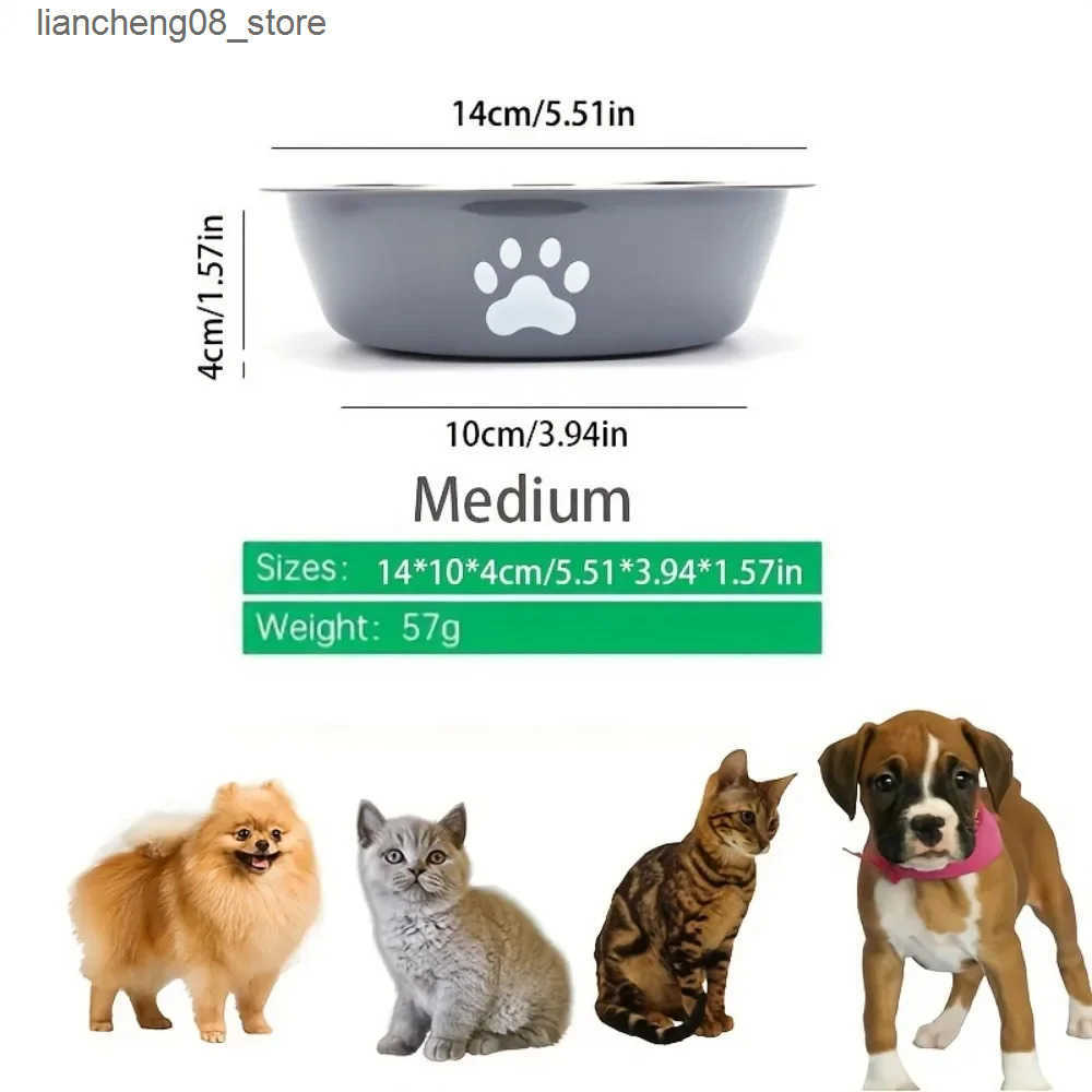 Dog Bowls Dishes Stainless Steel Dog Bowl Sturdy Dog Food Bowl with Anti Slip Bottom Suitable for Feeding and Drinking Water L240910