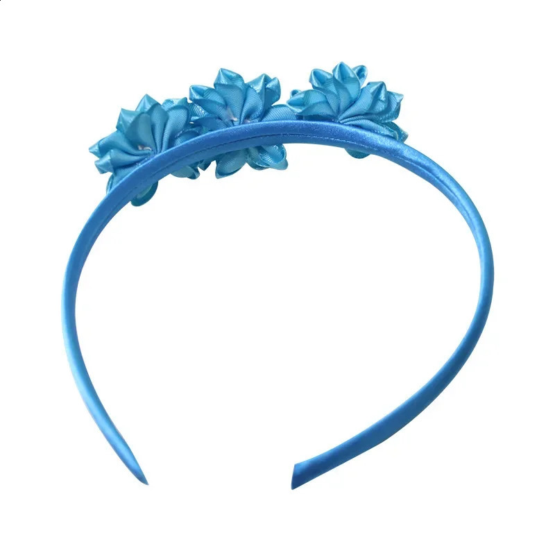 Childrens Flower Headband Solid Hair Band Silky Satin Ribbon Hair Hoop Headband Decorative Floral Headwear for Girl Toddler Kid 241223