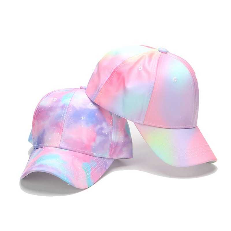 Caps Hats Summer childrens baseball cap fashionable tie dye printed snap suitable for outdoor street wear by children and girls adjustable ducktongue 
