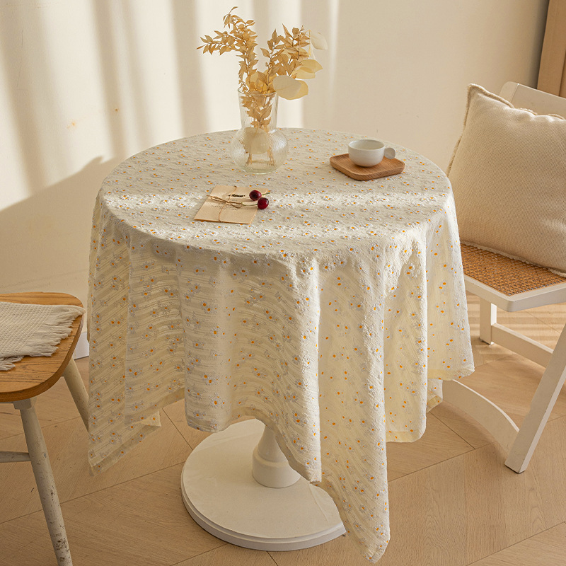 Small Daisies Floral Fresh Photo Picnic Background Cloth Literary Dormitory Desk Cloth
