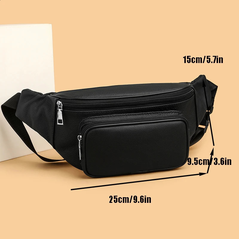 100% Genuine Leather Mens Waist Bag Mini Travel Fanny Chest Pack Cowhide Belt Bag Male Small Waist Bag For Phone Pouch 241223