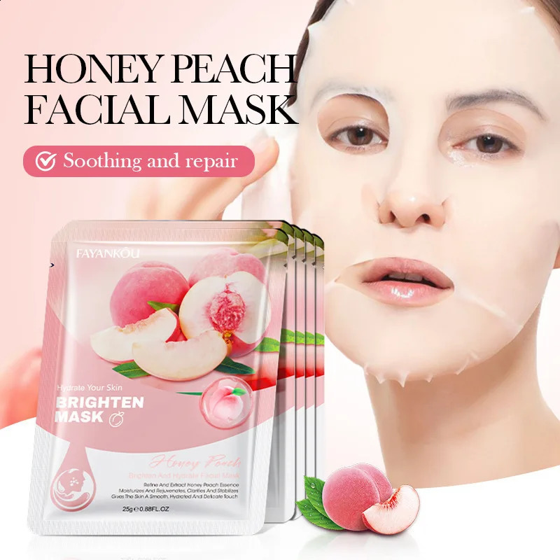 10pcs Fruits Facial Masks For Face Skincare Moisturizing Brightening Hydrating Firming Face Mask Beauty Face Skin Care Products 241223