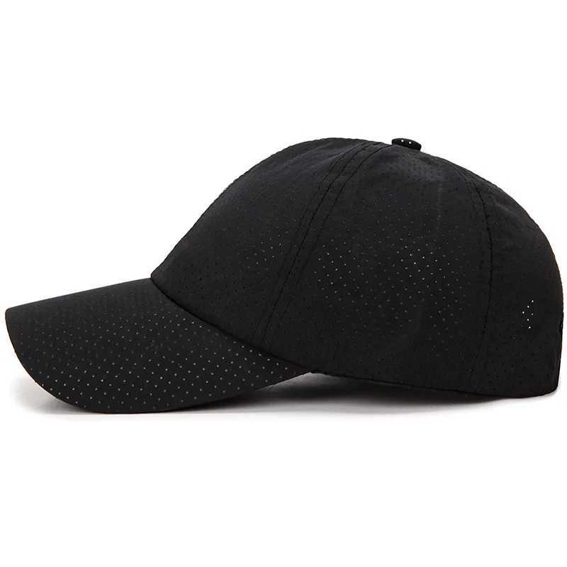 Caps Hats Wholesale mens summer baseball cap quick drying cap unisex breathable sports solid color snap cap bone baseball cap H241223