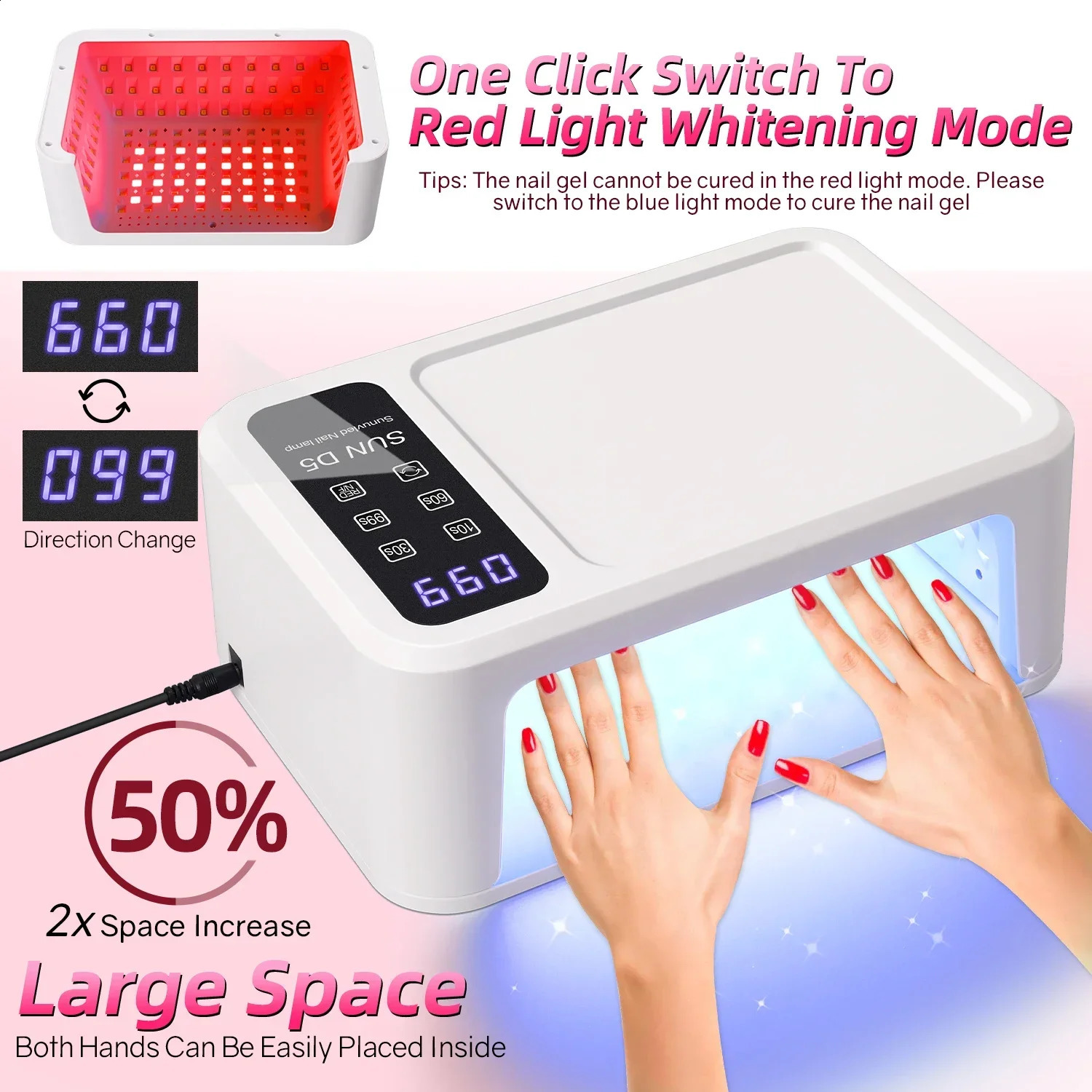 140 Beads Professional UV LED Nail Lamp For Nails 480W Fast Curing Gel Polish Lamp With LCD Display Screen Smart Sensor 241223