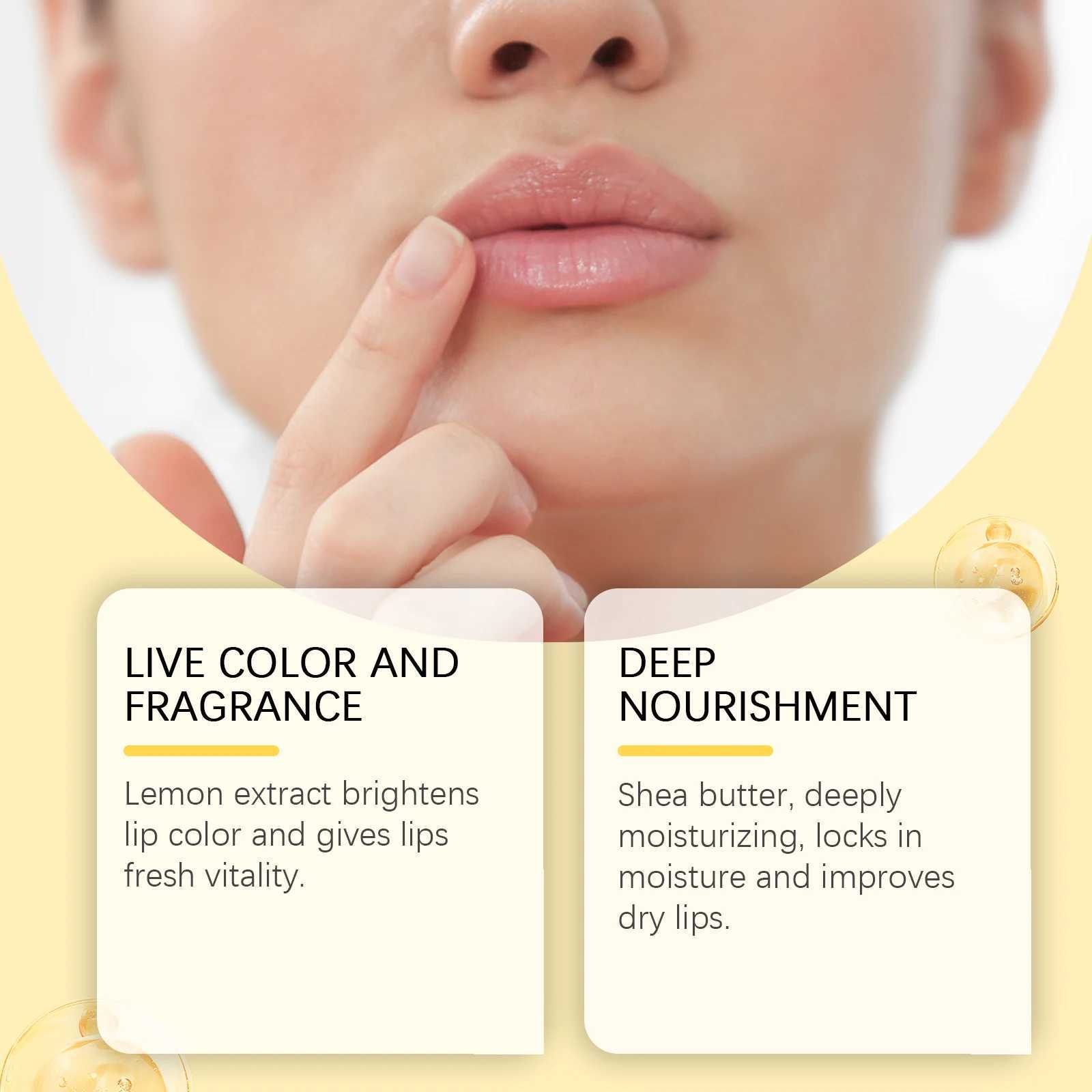 Lemon ginger lipstick dark melanin to remove dead skin improve colorless fading lip line exfoliate and moisturize natural lipstick careW241223