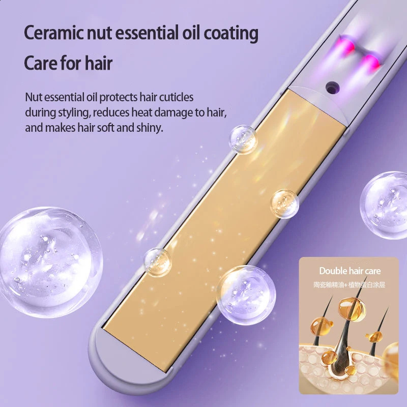 MRHUS Non Damaging Hair Straightener Negative Ion Plant Essential Oil Coating Professional Hair Care Equipment 241223