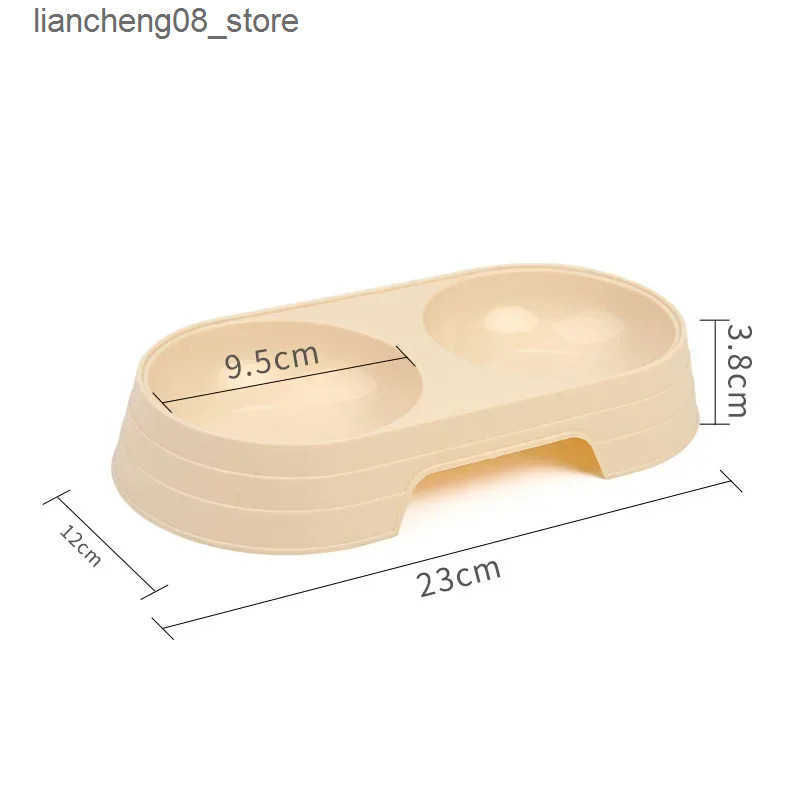 Dog Bowls Dishes Dogs and Cats Double Macarons Plastic Double Pet B owl Drinking Water L240910