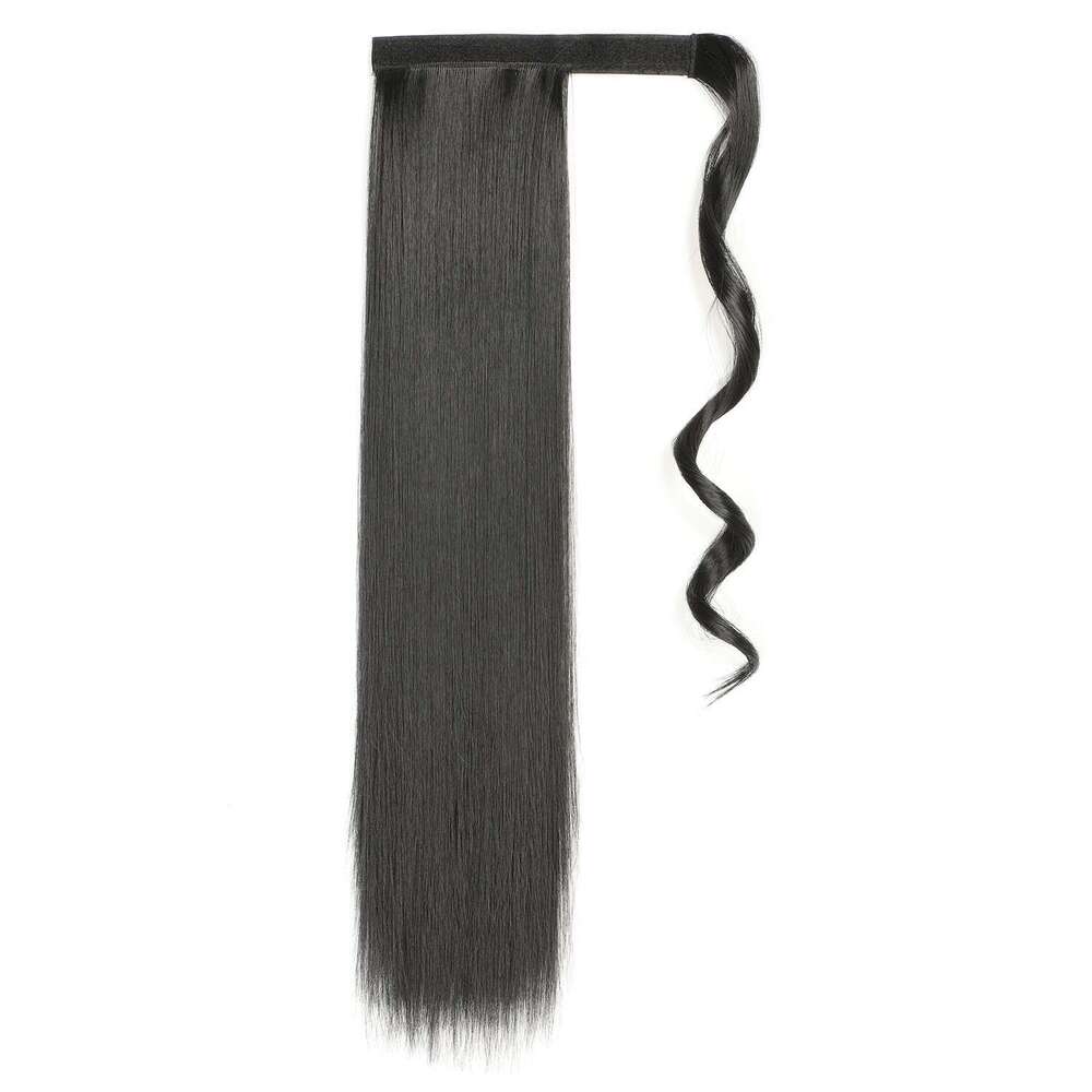 Medium Length Ponytail, Long Straight Hair, Velcro, Synthetic Wig, Ponytail Braid
