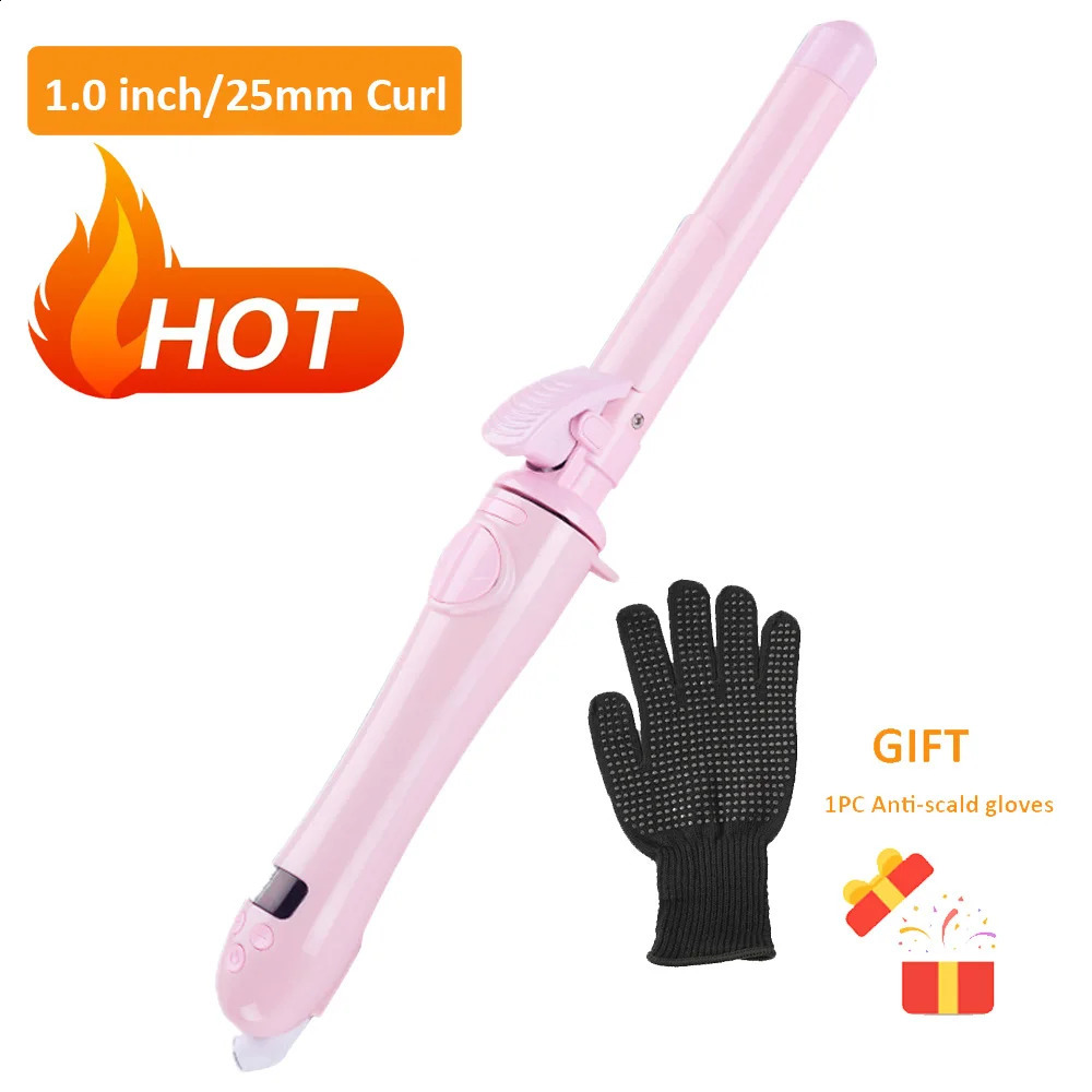 Long Barrel Curling Iron Instant Heat Ceramic Wand Curler 1 Inch Dual Voltage Crimping Curling Iron Hair Waver for Beachy 241223