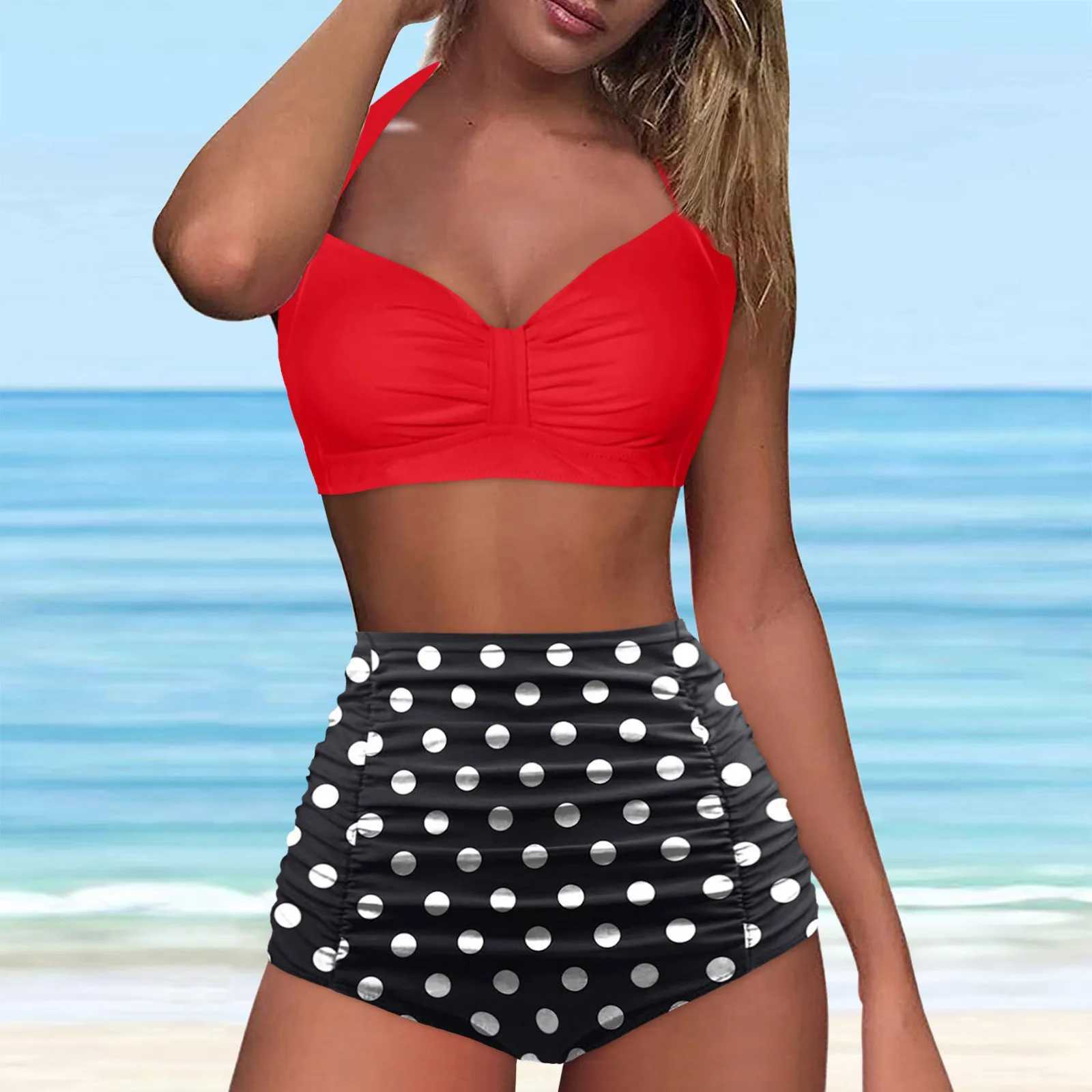 High Waist Bikini Sexy Push Up Swimsuits Vintage Two Piece Retro Ruched Bathing Suit Plus Size Swimwear For Women Brazil BiquiniXJ241223