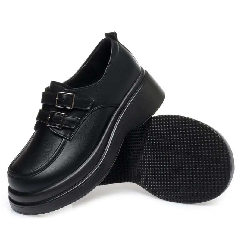 AIYUQI Loafer Shoes Woman Genuine Leather Spring Shoes Girls Casual British Style Women Platform Shoes