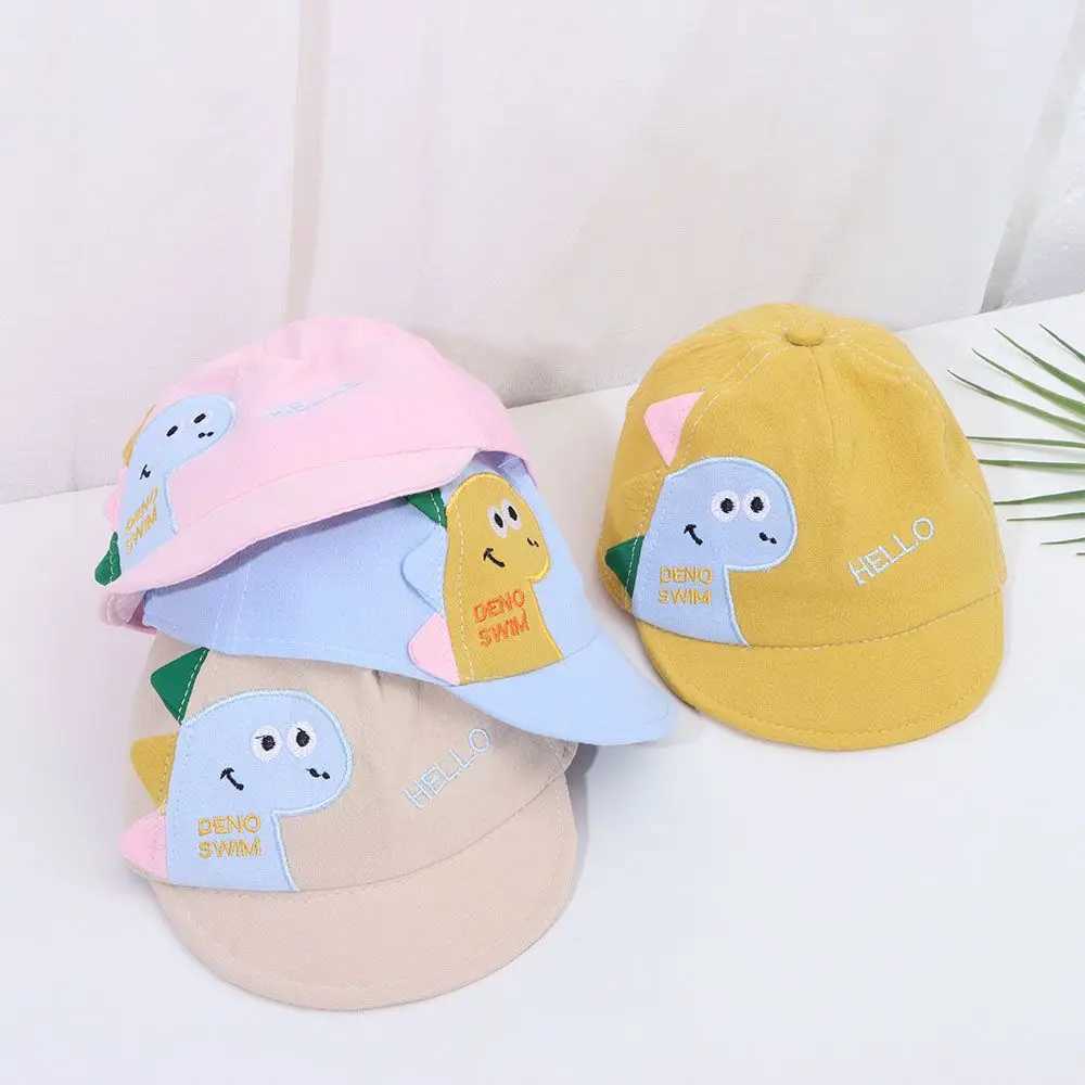 Caps Hats Summer mesh cartoon dinosaur baby baseball cap childrens baseball cap boys and girls sun hat outdoor adjustable hat for young children H2412