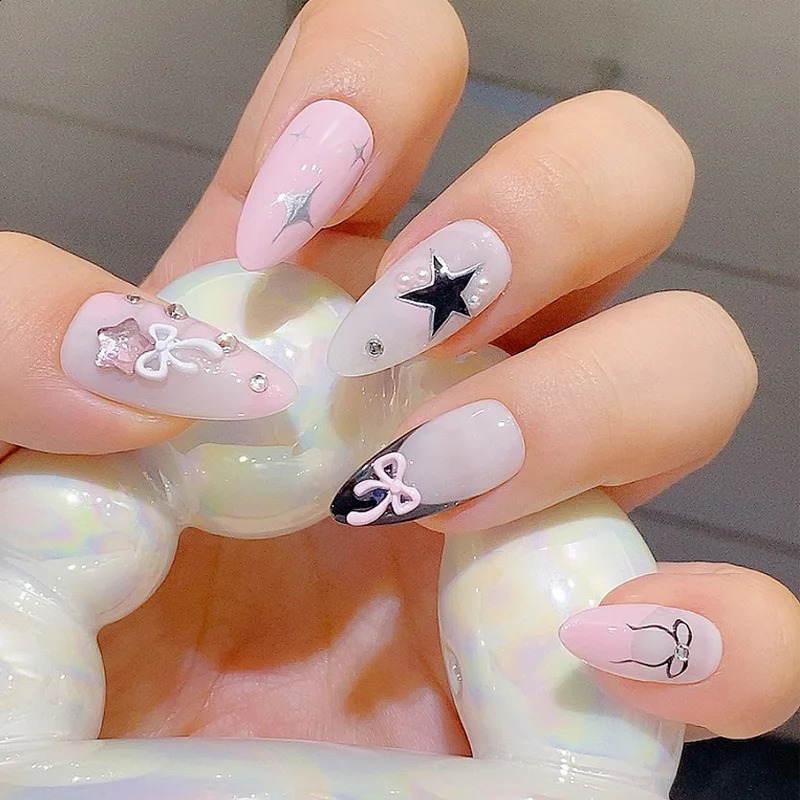 TSZS 10pcsLot Korea Kawaii Bow Ribbon Nail Art Sharms Metal Cute Colorful Bowknot Ribbon Nail Art Decoration 241223