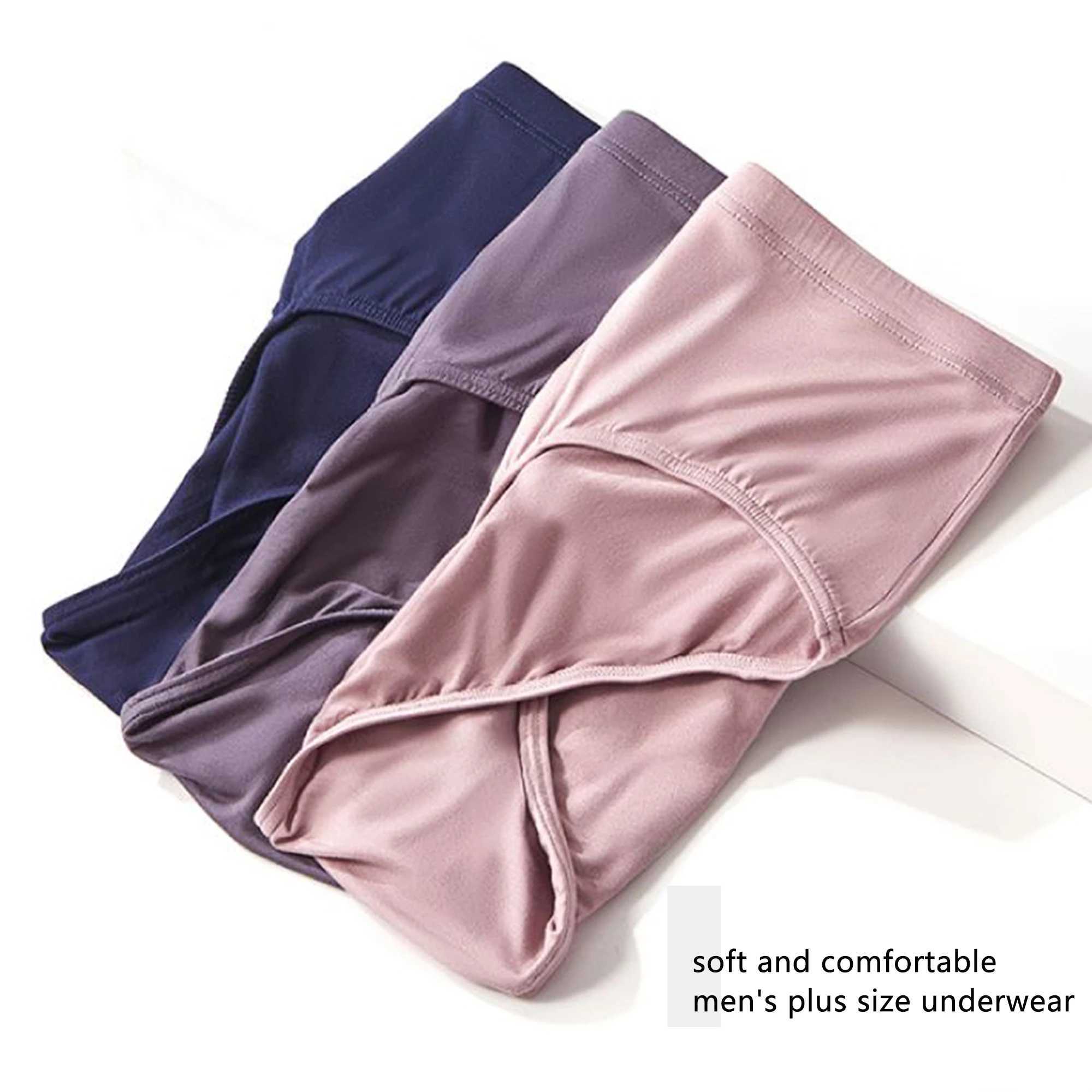Plus Size Mens Underwear Modal Underwear Sexy Bikini Stretch Soft Comfortable Fitness Running Triangle Underwear Mens Gift Box W241223